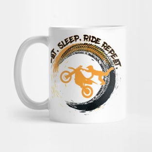 Eat Sleep Ride Repeat Dirt Bike Motocross Mug